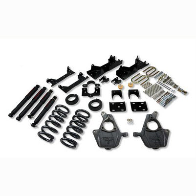 2001-06 Silverado/Sierra 1500 2wd Ext Cab 4 or 5 inch Front/6 inch Rear lowering kit With ND2 Shocks