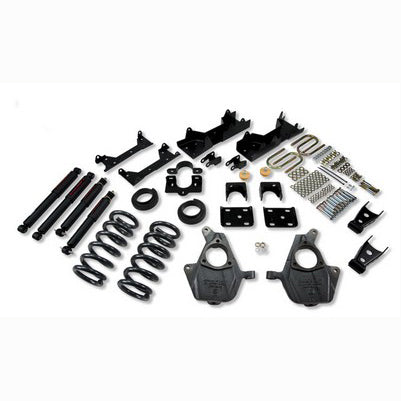 2001-06 Silverado/Sierra 1500 Ext Cab 2wd 4 or 5 inch Front/6 or 7 inch Rear lowering kit With ND2 Shocks