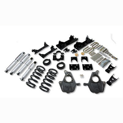 2001-06 Silverado/Sierra 1500 Ext Cab 2wd 4 or 5 inch Front/6 or 7 inch Rear lowering kit With SP Shocks
