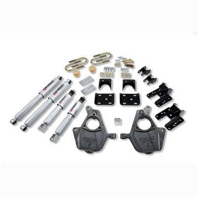 2004-06 Sierra Denali 1500 2wd Crew Cab 2 inch Front/4 or 5 inch Rear lowering kit With SP Shocks