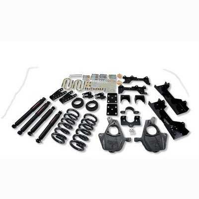 1999-00 Silverado/Sierra Ext Cab 2wd 4 or 5 inch Front/6 or 7 inch Rear lowering kit With ND2 Shocks