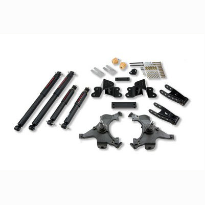 1988-98 C1500 Ext Cab 2 inch Front/4 inch Rear lowering kit With ND2 Shocks