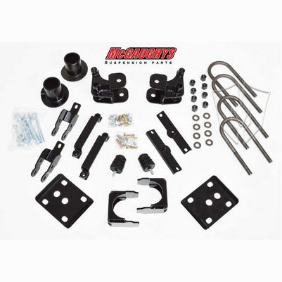 2 inch/4 inch Lowering Kit, 2015-17 Ford F150, 2Wd, All Cabs (Strut Cups, Flip Kit, Hanger Brackets, Shock Extenders, U-Bolts, Carrier Bearing Relocator)