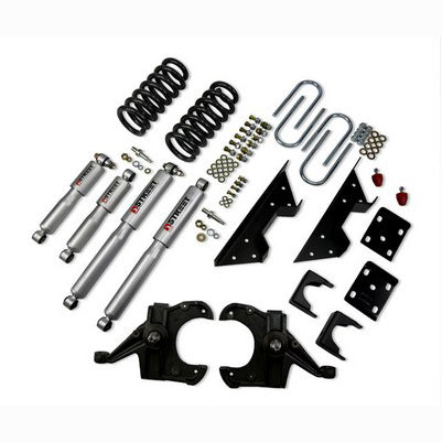 1973-87 C10 with 1 inch thick rotors 4 inch Front/6 inch Rear lowering kit With SP Shocks