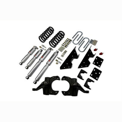 1973-87 C10 with 1.25 inch thick rotors 4 inch Front/6 inch Rear lowering kit With SP Shocks