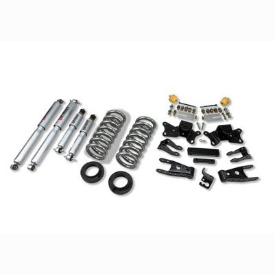 1997-00 C2500/3500 Reg and Ext Cab (inc Dually) 1 or 2 inch Front/4 inch Rear lowering kit With SP Shocks