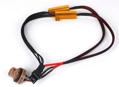 Prewired 7443 resistor harness, simulates regular bulb installation. Each