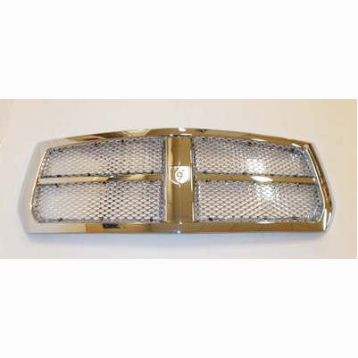 2005-2007 Dodge Dakota Custom Grille Shell, Chrome shell with chrome speed grill inserts