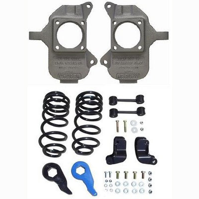 2003-08 H2 (Coil Rear) 3/5 Inch Deluxe Drop Kit (Spindles, Keys, Sway Bar Struts, Shock Extenders, & 5 Inch Rear Coil Springs)