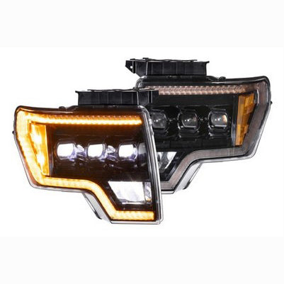 XB LED Headlights: Ford F150 (09-14) (Pair / ASM Amber DRL)