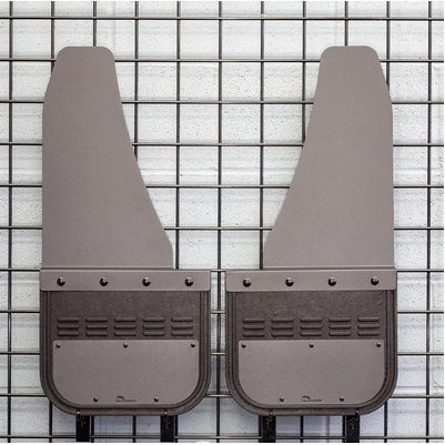 Classic Straight Cut Front Kickback Mud Flaps, 12W x 26L, Sandtex Black