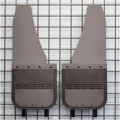 Classic Straight Cut Rear Kickback Mud Flaps, 12W x 26L, Sandtex Black