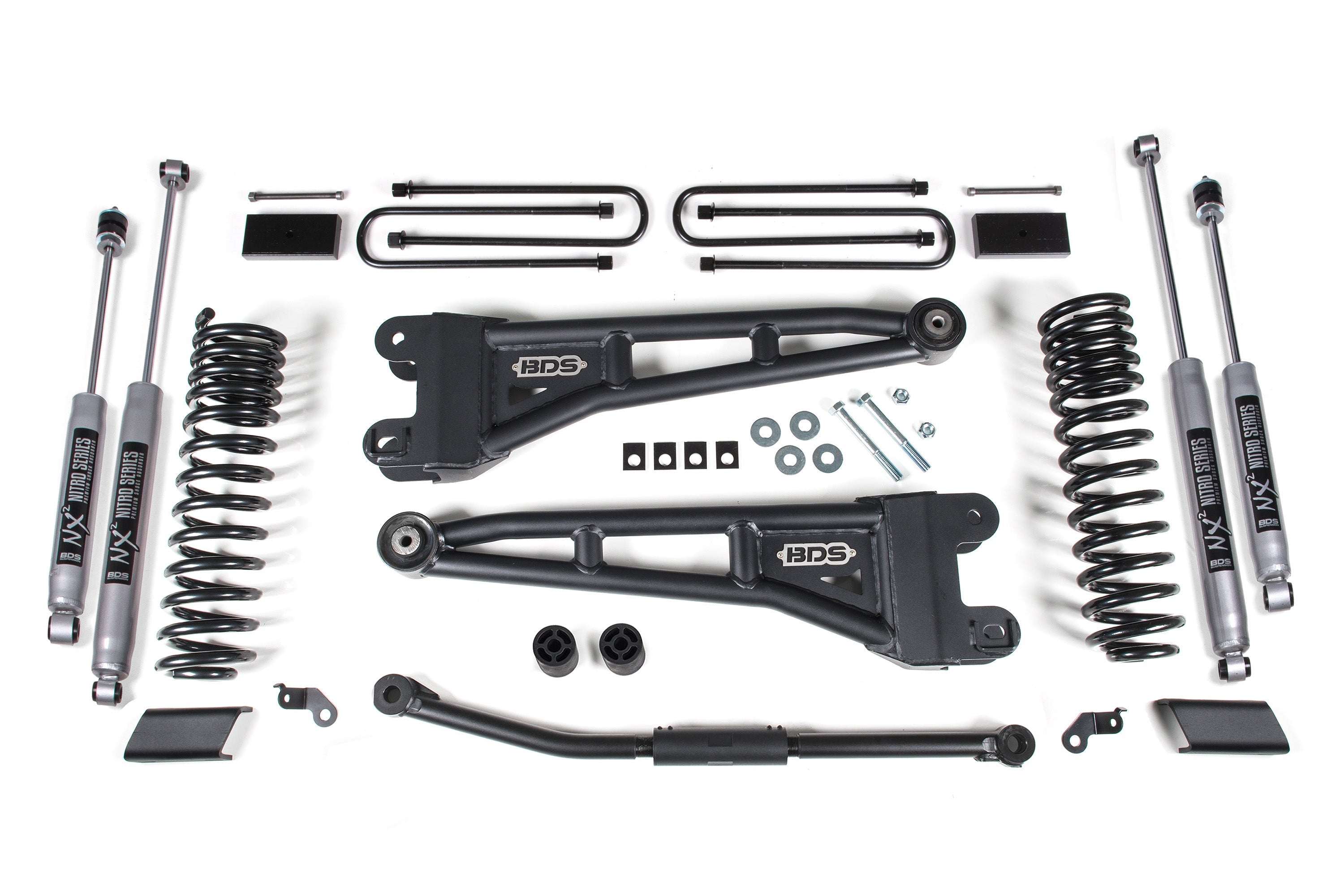 2023-25 Ford F450 4wd 2.5 inch Radius Arm Suspension Lift Kit, 1 inch rear Block - NX2 Front, NX2 Rear