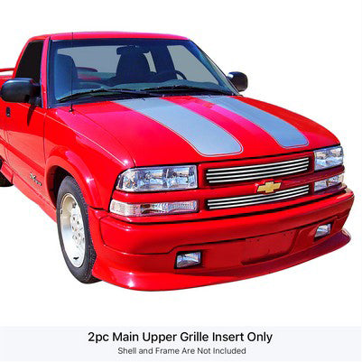 1998-04 Chevy S-10 Criss Cross/98-05 Chevy Blazer Criss Cross Main Upper Grille, Stainless Steel, Polished Criss Cross