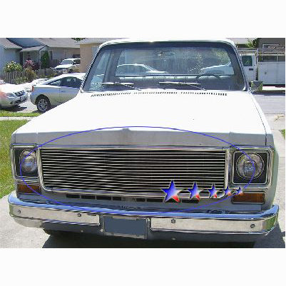 1973-80 Chevy/GMC Pickup/Suburban/Blazer Main Upper Billet Grille, Polished Stainless Steel face