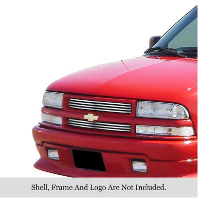 1998-04 Chevy S-10 Criss Cross/98-05 Chevy Blazer Criss Cross Main Upper Grille, Stainless Steel, Polished Criss Cross