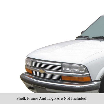 1998-04 Chevy S-10 Horizontal Bar/98-05 Chevy Blazer Horizontal Bar Main Upper Grille, Stainless Steel, Polished Horizontal Bar
