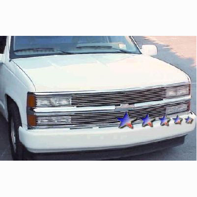 1994-98 Chevy C/K Pickup, 94-99 Suburban /Blazer/Tahoe Phantom Billet Grille, Polished Stainless Steel Face
