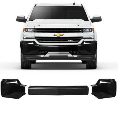 2016-18 Silverado 1500 Front BumperShellz, Gloss Black, w/o snsr w/o fogs