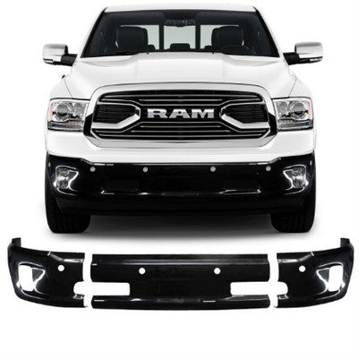 2013-18 Ram 1500 front Gloss Black, with Sensors with Fog light cutouts