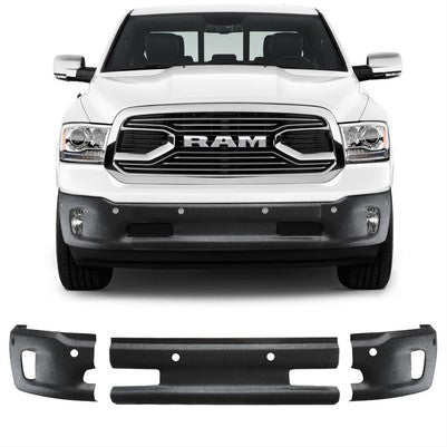 2013-18 Ram 1500 front Armor Coated: Bed-Lined ABS, with Sensors with Fog light cutouts