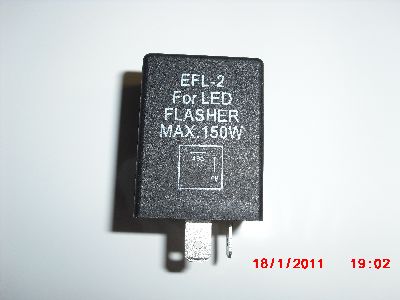 EFL2 electronic signal flasher. Use when upgrading to LED bulbs. Notes, Replaces Grote 44810, Same design as Grote 44710, Fits standard round sockets