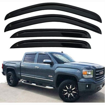 2007-13 Silverado/Sierra 1500, 2007-14 Silverado/Sierra 2500/3500 Crewcab front and rear window ventvisors, black