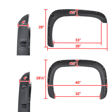 1994-01 Dodge Ram Pocket Style Fender Flares Textured