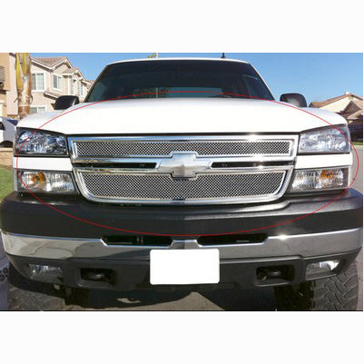 2006 Chevy Silverado 1500/Ss /05-06 Chevy Silverado 2500/3500 Main Upper Grille, Stainless Steel Mesh, Chrome