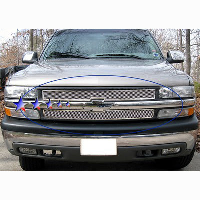 2000-06 Chevy Suburban /00-06 Chevy Tahoe /99-02 Chevy Silverado 1500 Main Upper Grille, Stainless Steel Mesh, Chrome
