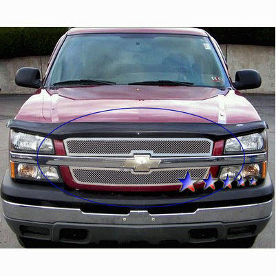2003-06 Chevy Avalanche W/O Cladding/03-05 Chevy Silverado 1500/Ss /03-04 Chevy Silverado 2500/3500 Main Upper Grille, Stainless Steel Mesh, Chrome