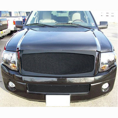 2007-11 Ford Expedition Lower Bumper Grille, Stainless Steel Mesh, Black Powder Coated