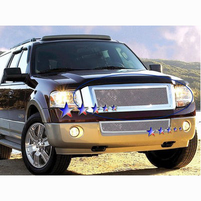 2007-11 Ford Expedition Main Upper Grille, Stainless Steel Mesh, Chrome