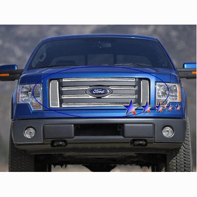 2009-11 F150 Not For Xlt/King Ranch/Lariat/Platinum Ranch & Platinum) Main Upper Grille, Stainless Steel Mesh, Chrome Not For Xlt/King Ranch/Lariat/Platinum Ranch & Platinum)