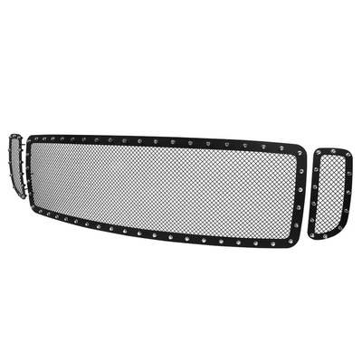 2000-04 Ford Superduty Grille Insert - Rivety Style - Steel/Black - Drill Req