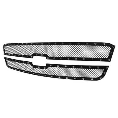 2003-06 Chevrolet Avalanche Grille Insert - Rivet Style - Steel/Black - No Body Cladding