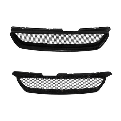 1998-02 Honda Accord Front Hood Grill Type R Black 2 Door
