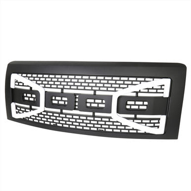 2009-14 Ford F150 Raptor Style Front Grille With Led Bar - Matte Black