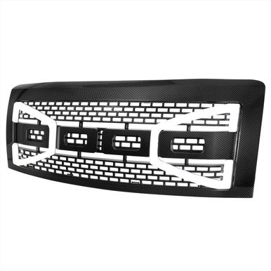 2009-14 Ford F150 Raptor Style Front Grille With Led Bar - Carbon Fiber Look