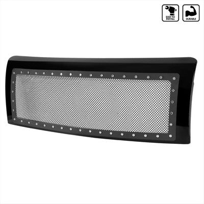 2009-14 Ford F150 Rivet Mesh Grille- Glossy Black