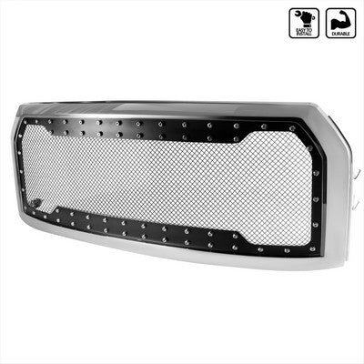 2015-17 F150 Front Mesh Grille With Rivet Mesh Chrome Rivet