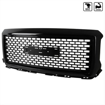 2014-15 GMC Sierra Grille- Denali Style Glossy Black- Fits 1500 All Models