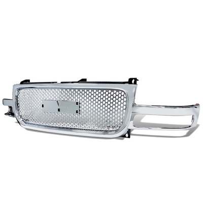 1999-02 GMC Sierra Front Upper Grilles Mesh Chrome