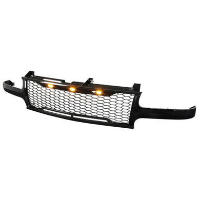 1999-02 Chevrolet Silverado 1500 Glossy Black Mesh Grille With Led Lights