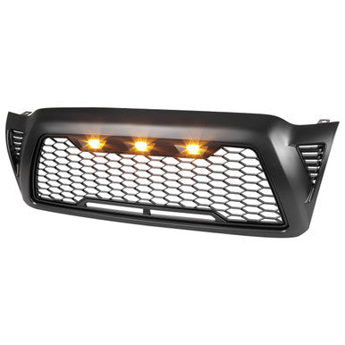 2005-11 Toyota Tacoma Matte Black Mesh Grille With Led Lights