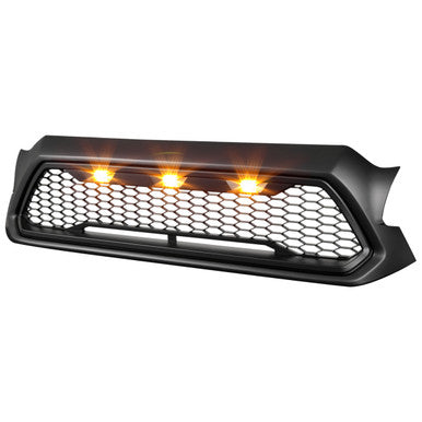 2012-15 Toyota Tacoma Matte Black Mesh Grille With Led Lights