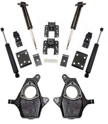 2007-16 Silverado/Sierra 1500 2wd/4wd 3 to 4 inch front/5 or 6 inch rear Lowering kit with shocks and struts (see fit notes)