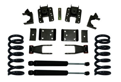 2007-18 Silverado/Sierra 1500 2wd/4wd Lowering Kit Ext/Crew Cab - 2 inch front/4 inch rear Drop