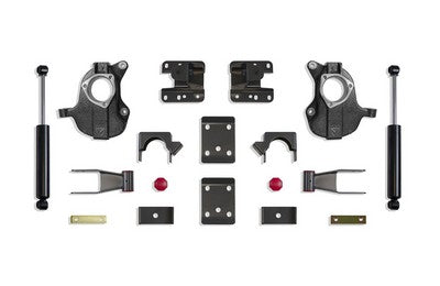 2016-18 Silverado/Sierra 1500 2Wd/4Wd 2 inch front/4 inch rear Lowering Kit with spindles (Stamped Steel / Alum. Susp.) Non-Magneride Model