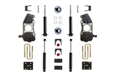 2021-24 F150 2wd/4wd 3 inch front/5 inch rear Lowering Kit W/ Spindles, struts, flip kit and shocks